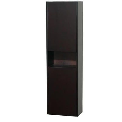 Wyndham Collection Diana 16.13-in W x 56.13-in H x 9.13-in D Espresso Bathroom Wall Cabinet