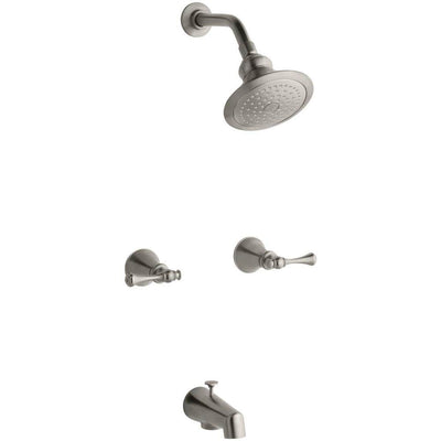 Revival 2-Handle 1-Spray Tub and Shower Faucet in Vibrant Brushed Nickel (Valve Included) - Super Arbor