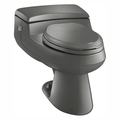 San Raphael Comfort Height 1-Piece 1.0 GPF Single Flush Elongated Toilet in Thunder Grey, Seat Included - Super Arbor