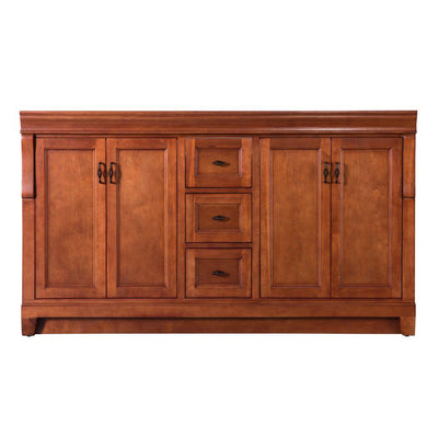 Naples 60 in. W Bath Vanity Cabinet Only in Warm Cinnamon for Double Bowl - Super Arbor