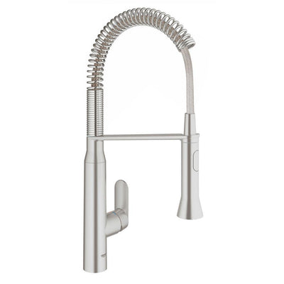 K7 Medium Semi-Pro Single-Handle Pull-Down Sprayer Standard Kitchen Faucet in SuperSteel Infinity