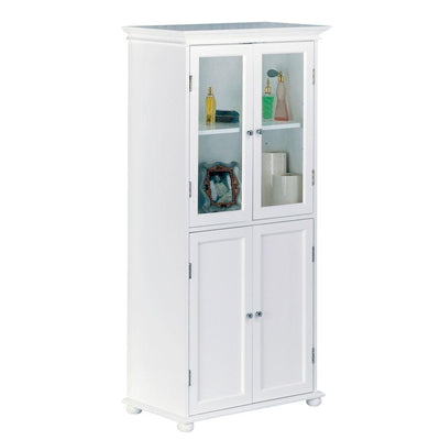 Hampton Harbor 25 in. W x 14 in. D x 52-1/2 in. H Linen Cabinet in White - Super Arbor