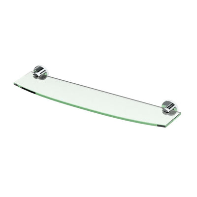 Channel 20.13 in. W Glass Shelf in Chrome - Super Arbor