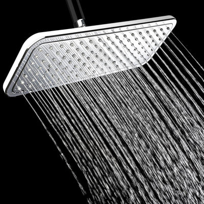 1-Spray 14.6 in. Single Wall Mount Fixed Rain Shower Head in Chrome - Super Arbor