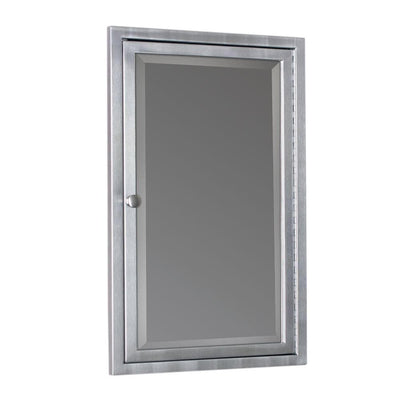 16 in. W x 26 in. H x 4-1/2 in. D Framed Single Door Stainless Steel Recessed Bathroom Medicine Cabinet in Brush Nickel - Super Arbor