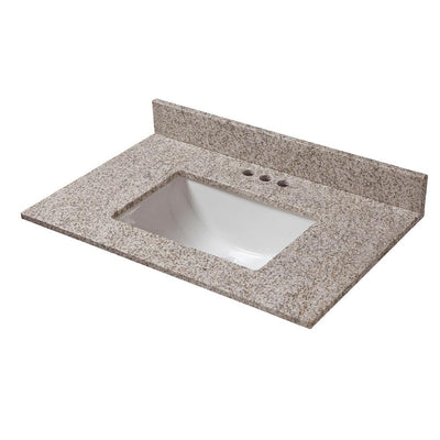 31 in. W x 19 in. D Granite Vanity Top in Golden Hill with White Trough Basin - Super Arbor