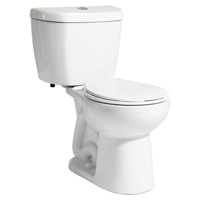 Stealth 2-Piece 0.8 GPF Single Flush Round Front Toilet in White, Seat Included (9-Pack) - Super Arbor