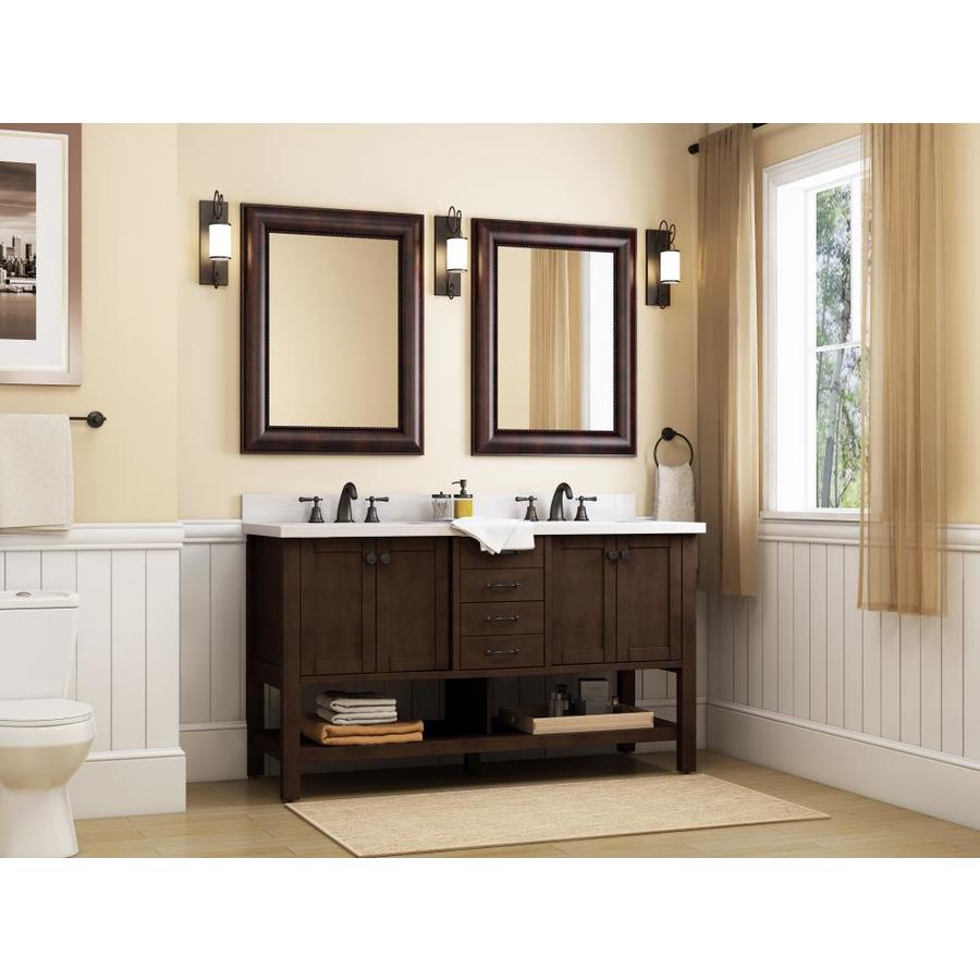 allen + roth Kingscote 60-in Espresso Double Sink Bathroom Vanity with ...