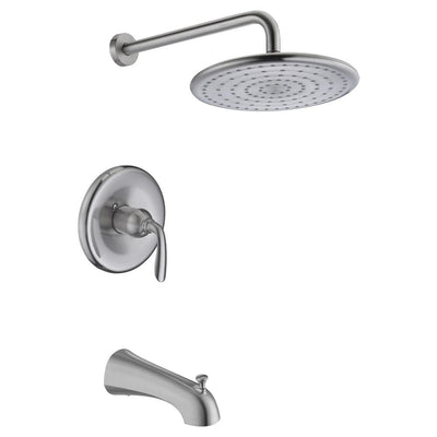 Meno Series Single-Handle 1-Spray Tub and Shower Faucet in Brushed Nickel - Super Arbor