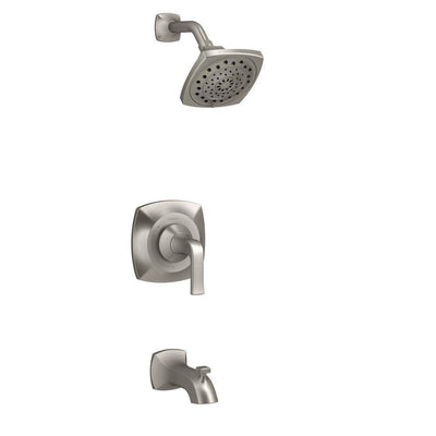 Rubicon 1-Handle 3-Spray Wall-Mount Tub and Shower Faucet in Brushed Nickel (Valve Included) - Super Arbor