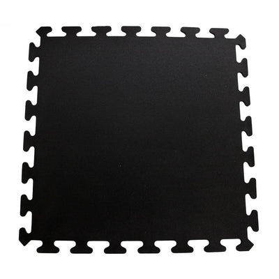 Black with Blue Speck 24 in. by 24 in. Interlocking Recycled Rubber Floor Tile (24 sq. ft.)