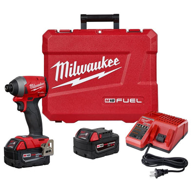 M18 FUEL 18-Volt Lithium-Ion Brushless Cordless 1/4 in. Hex Impact Driver Kit with Two 5.0Ah Batteries Charger Hard Case - Super Arbor