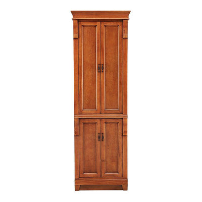 Naples 24 in. W x 17 in. D x 74 in. H Bathroom Linen Cabinet in Warm Cinnamon - Super Arbor