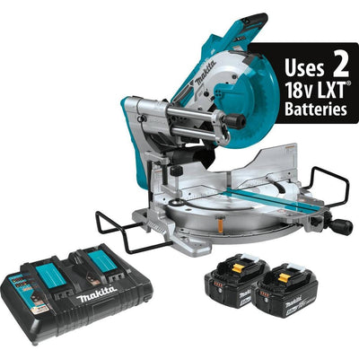 18-Volt X2 LXT Lithium-Ion 36-Volt Brushless Cordless 10 in. Dual-Bevel Sliding Compound Miter Saw Kit Laser 5.0 Ah - Super Arbor