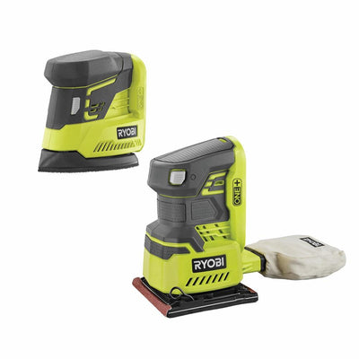 18-Volt ONE+ Lithium-Ion Cordless 1/4 Sheet Sander w/Dust Bag and Corner Cat Finish Sander (Tools Only) - Super Arbor