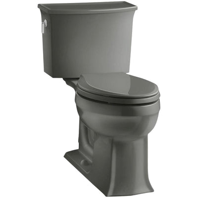 Archer Comfort Height 2-piece 1.28 GPF Single Flush Elongated Toilet with AquaPiston Flushing Technology in Thunder Grey - Super Arbor