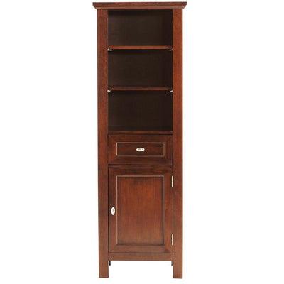 Austell 20 in. W x 60 in. H x 14 in. D Bathroom Linen Storage Cabinet in Espresso - Super Arbor