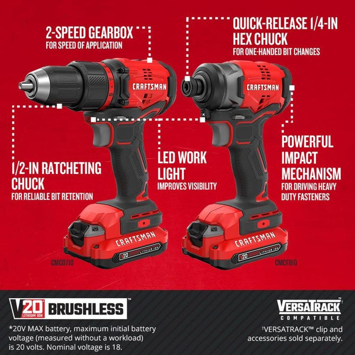 Craftsman 20v max combo 1.5 ah battery & quick charger kit cheap