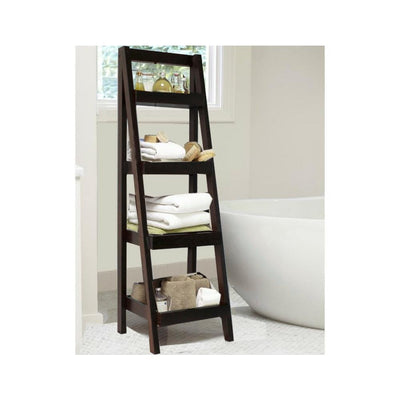 Bathroom Storage Ladder in Walnut - Super Arbor