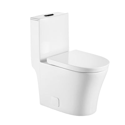 12 in. Rough-In 1-Piece 0.88/1.28 GPF Dual Flush Round Toilet in White, Seat Included - Super Arbor