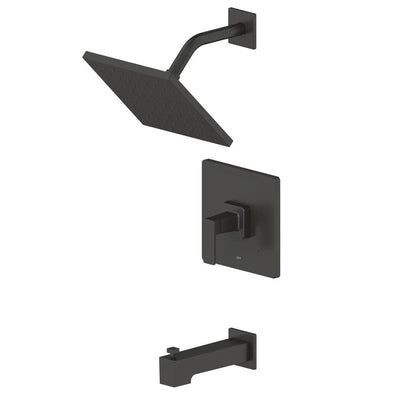 Hotel de Ville Single Handle, 1 Spray Setting Tub and Shower Faucet in Matte Black with Pressure Balance Valve - Super Arbor