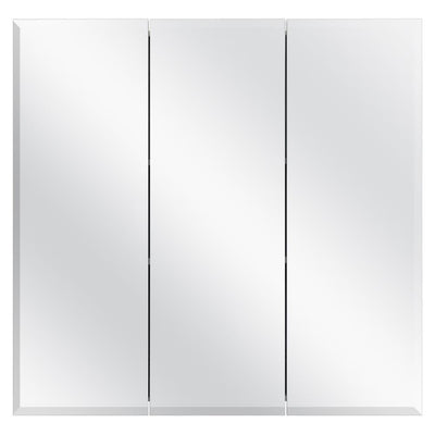 30-3/8 in. W x 30-3/16 in. H Frameless Surface-Mount Tri-View Bathroom Medicine Cabinet - Super Arbor