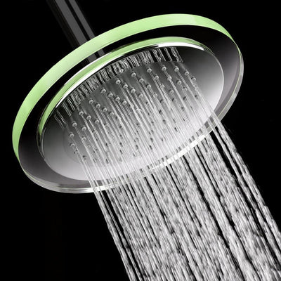 1-Spray 11.81 in. Single Wall Mount Fixed Rain Shower Head in Green - Super Arbor