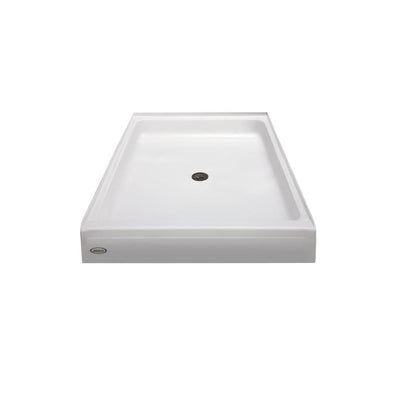 42 in. x 48 in. Center Drain 6 in. Shower Base in White - Super Arbor