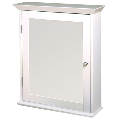 22 in. W Framed Surface-Mount Bathroom Medicine Cabinet with Swing Door in White - Super Arbor