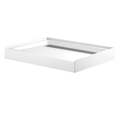 48 in. x 36 in. Single Threshold Corner Shower Base in White - Super Arbor