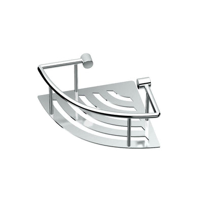 8 in. W Elegant Corner Shelf in Chrome - Super Arbor