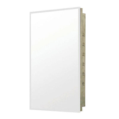 16 in. W x 26 in. H Frameless Stainless Steel Recessed Mount Bathroom Medicine Cabinet - Super Arbor