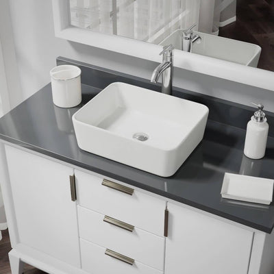 Porcelain Vessel Sink in Biscuit with 7001 Faucet and Pop-Up Drain in Chrome - Super Arbor