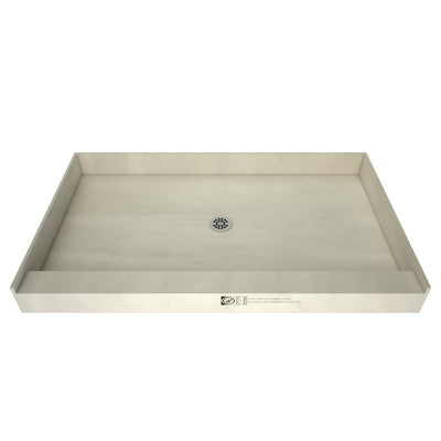 Redi Base 30 in. x 60 in. Single Threshold Shower Base with Right Drain and Polished Chrome Drain Plate - Super Arbor