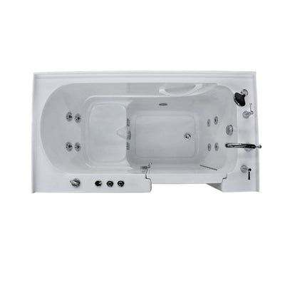 HD Series 60 in. Right Drain Quick Fill Walk-In Whirlpool Bath Tub with Powered Fast Drain in White - Super Arbor