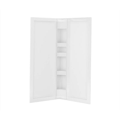 Acrylic 40 in. 40 in. x 76 in. 3-Piece Direct-to-Stud Corner Shower Surround Kit in White - Super Arbor