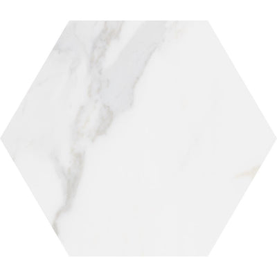 Toscana Carrara Hexagon 9 in. x 10 in. Matte Glazed Porcelain Floor and Wall Tile (8.06 sq. ft. / Case) - Super Arbor