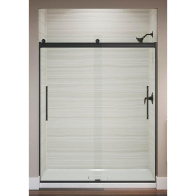 Elmbrook 59.625 in. x 73.4375 in. Frameless Sliding Shower Door in Matte Black - Super Arbor