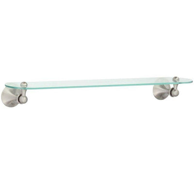 Lounge 24 in. W Glass Bath Shelf in Spot Resist Brushed Nickel - Super Arbor