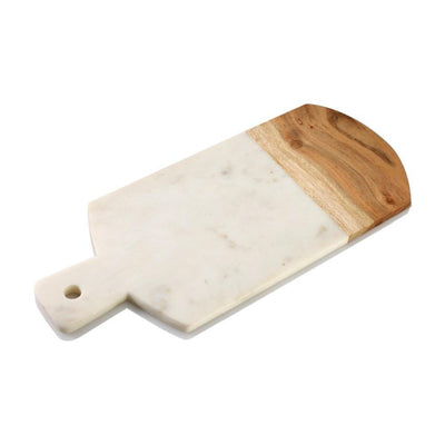 Chop-N-Slice 17 in. x 7 in. Rectangle Wood and Marble Cutting Board - Super Arbor