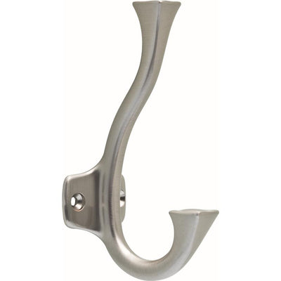 5-1/4 in. Satin Nickel Pillowed Square Coat Hook - Super Arbor