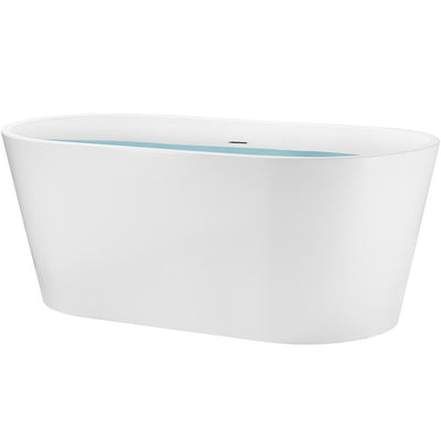 67 in. Fiberglass Double Ended Flatbottom Non-Whirlpool Bathtub In Glossy White - Super Arbor