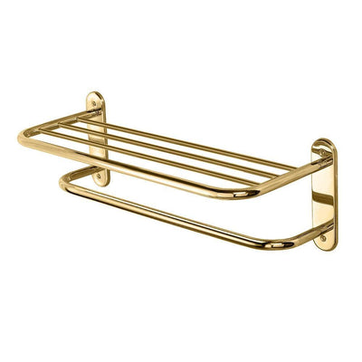 10.5 in. L x 8.45 in. H x 26.3 in. W Towel Bathroom Shelf in Brass - Super Arbor