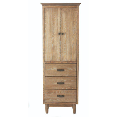 Brisbane 24 in. W x 67-1/2 in. H x 15 in. D Bathroom Linen Storage Cabinet in Weathered Grey Oak - Super Arbor