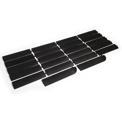 MotorDeck 12 in. x 3 in. Black Modular Edging Kit Male (22-Piece, Includes 2 Corner Edges)