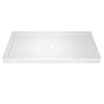 Classic 400 32 in. x 60 in. Single Threshold Left Drain Alcove Shower Base in High Gloss White - Super Arbor