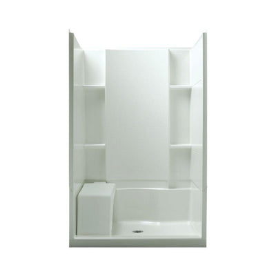 Accord Seated 36 in. x 48 in. x 74-1/2 in. Shower Kit in White - Super Arbor