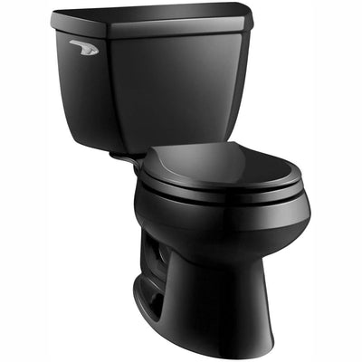 Wellworth Classic 2-Piece 1.28 GPF Single Flush Round Front Toilet with Class Five Flushing Technology in Black - Super Arbor