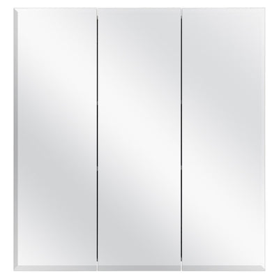 24-3/8 in. W x 25-1/4 in. H Frameless Surface-Mount Tri-View Bathroom Medicine Cabinet - Super Arbor