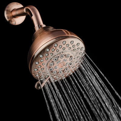 3-Spray 3.93 in. Single Wall Mount Fixed Adjustable Shower Head in Antique Bronze - Super Arbor